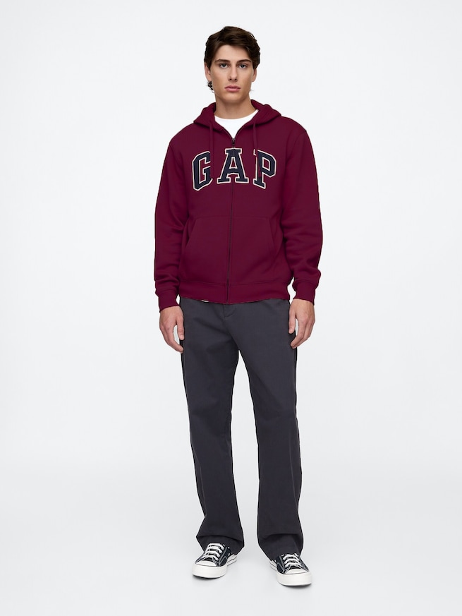 リラックス GAPロゴ ジップアップパーカー-2