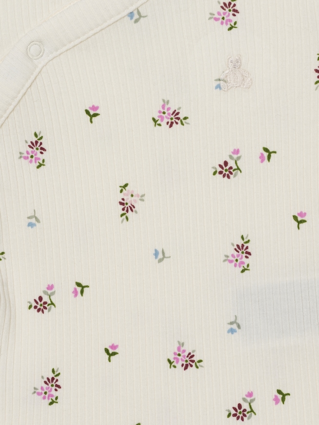 はじめてのお気に入り 細リブ クロスオーバー ボディスーツ (ベビー)-2