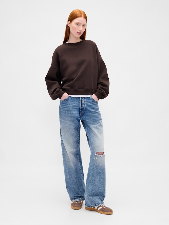 ヴィンテージソフト ウェッジ クルーネック スウェットシャツ-1