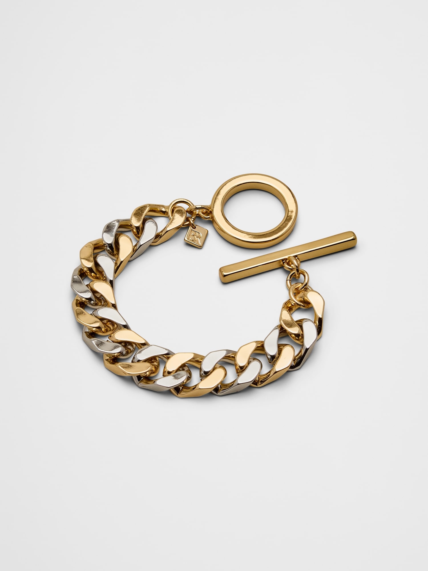 Mixed Metal Curb Chain Bracelet