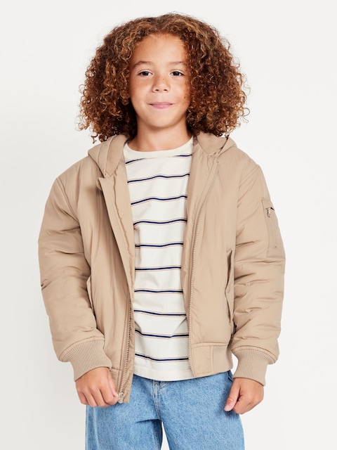 BLOUSON D'AVIATEUR À CAPUCHON HYDRORÉSISTANT POUR TOUT-PETIT GARÇON