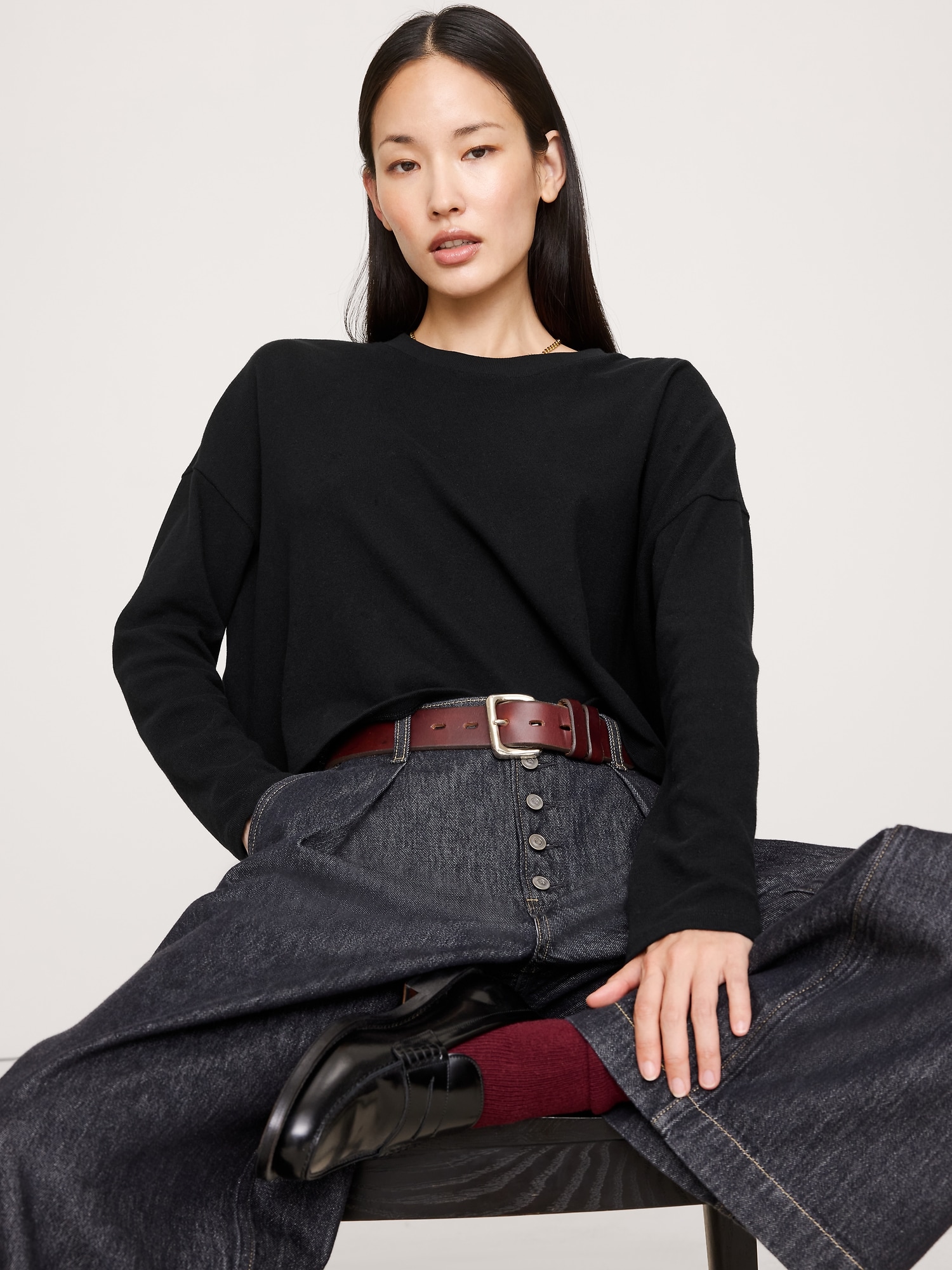 Jersey Cotton Cropped T-Shirt