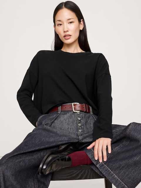 Jersey Cotton Cropped T-Shirt