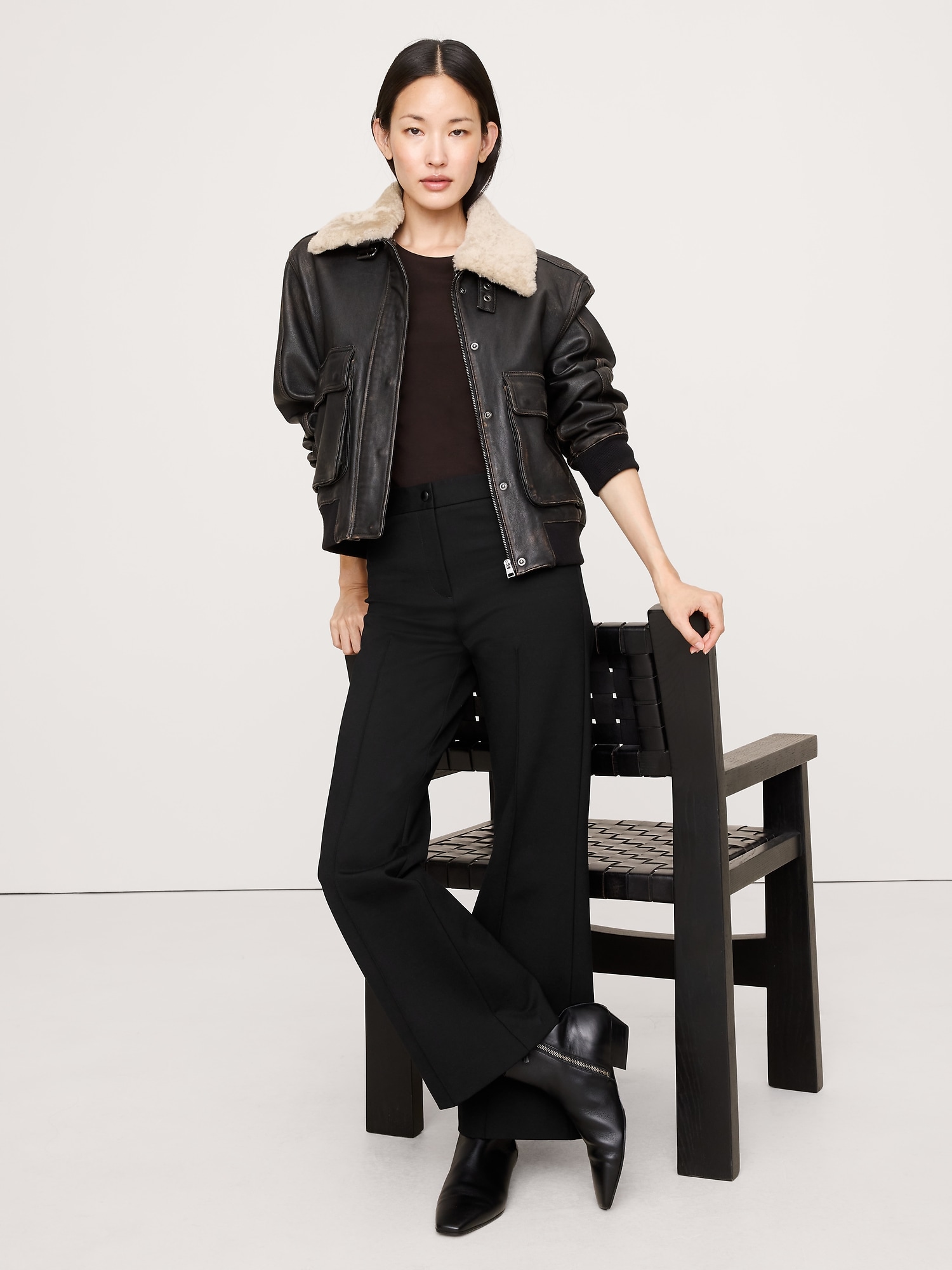 PANTALON ÉVASÉ COURT TOUT-ALLER EN TRICOT POINT DE ROME