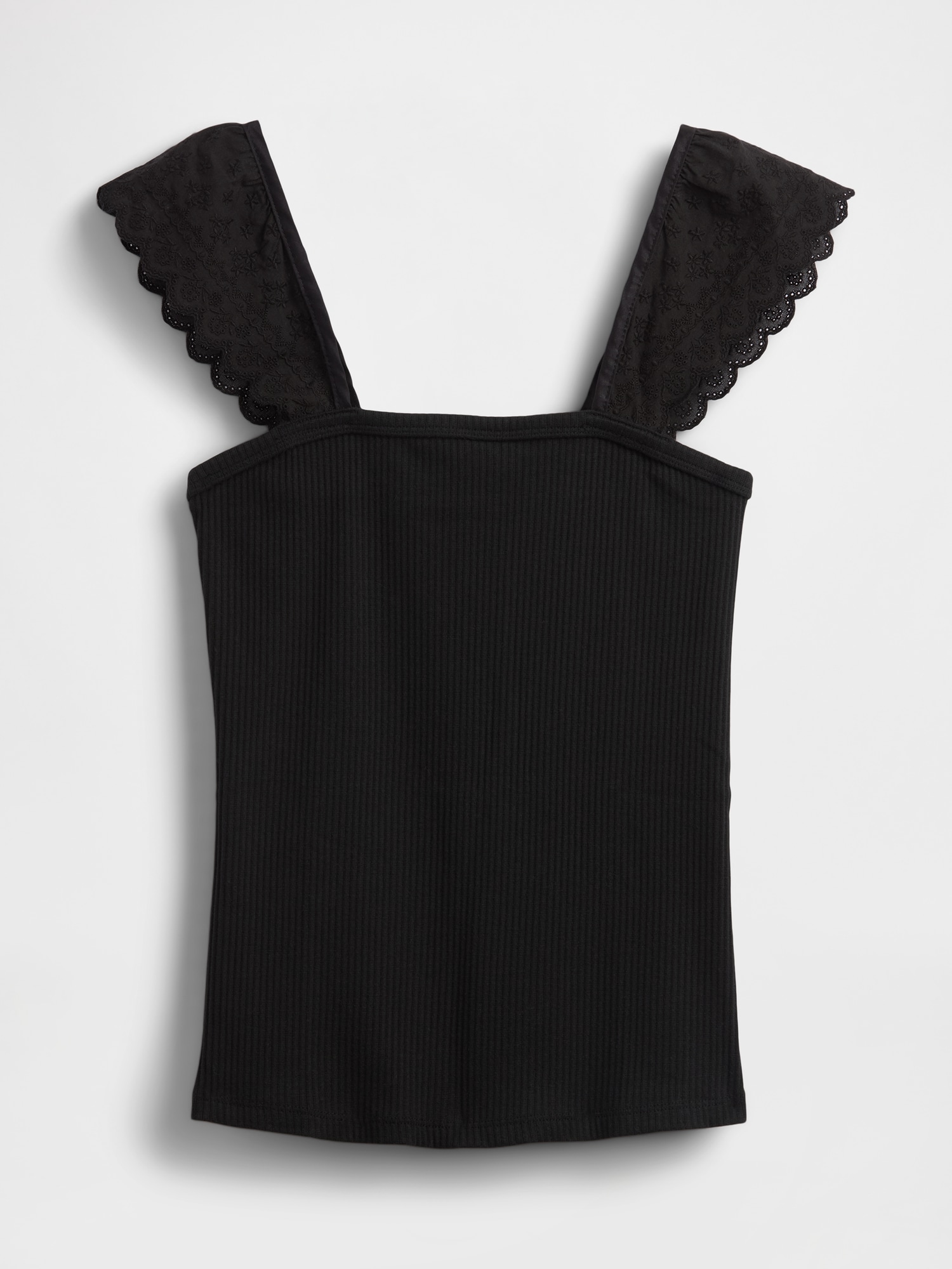 モダンリブ フラッターフリル タンクトップ-4