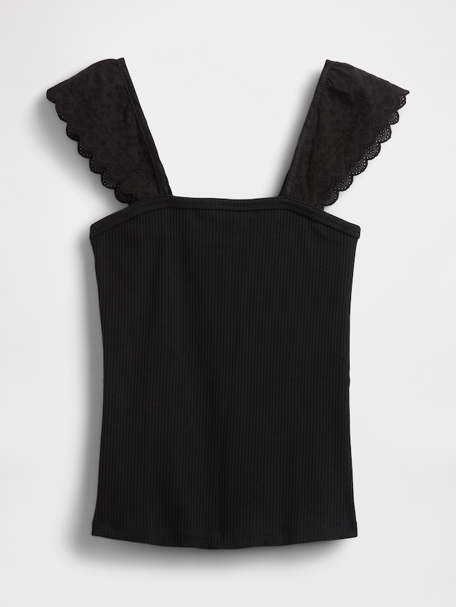 モダンリブ フラッターフリル タンクトップ-4