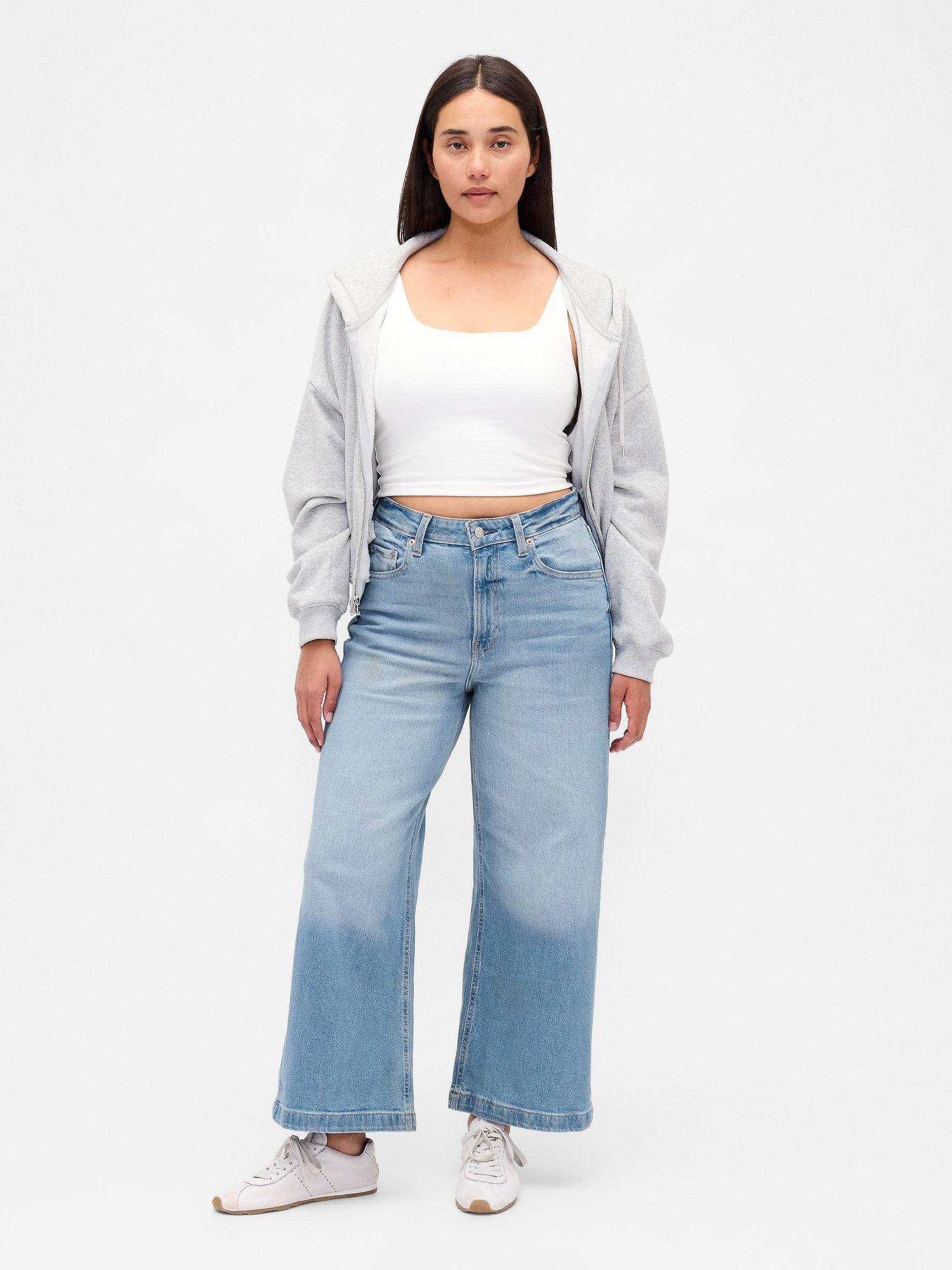 Curvy High Stride Wide-Leg Ankle Jeans