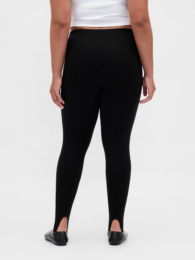 Pantalon fuseau &agrave; taille haute en tricot double &eacute;paisseur-5