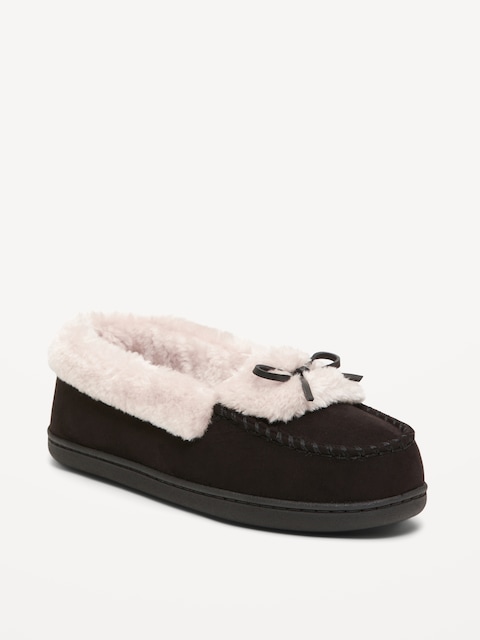 PANTOUFLES DE STYLE MOCASSIN EN SUÉDINE AVEC DOUBLURE EN SHERPA POUR FEMME