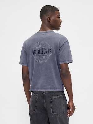 ヘビーウェイト クロップド グラフィックTシャツ