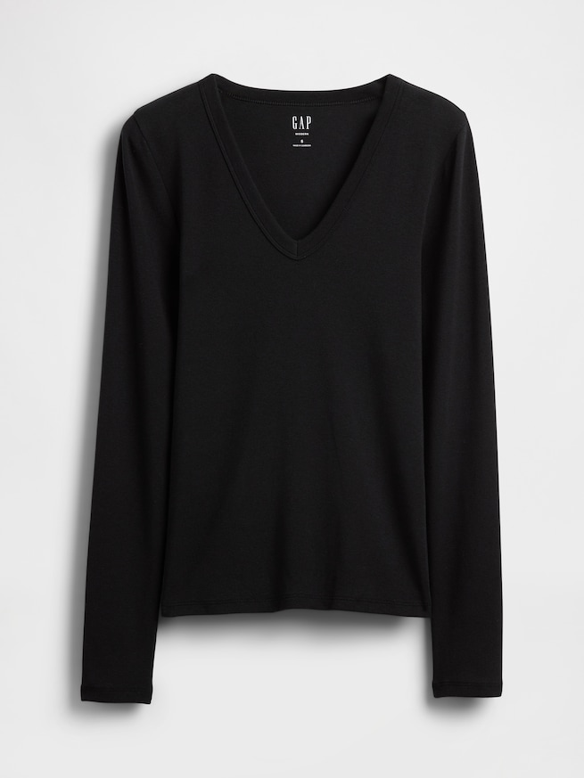 モダン VネックTシャツ-4