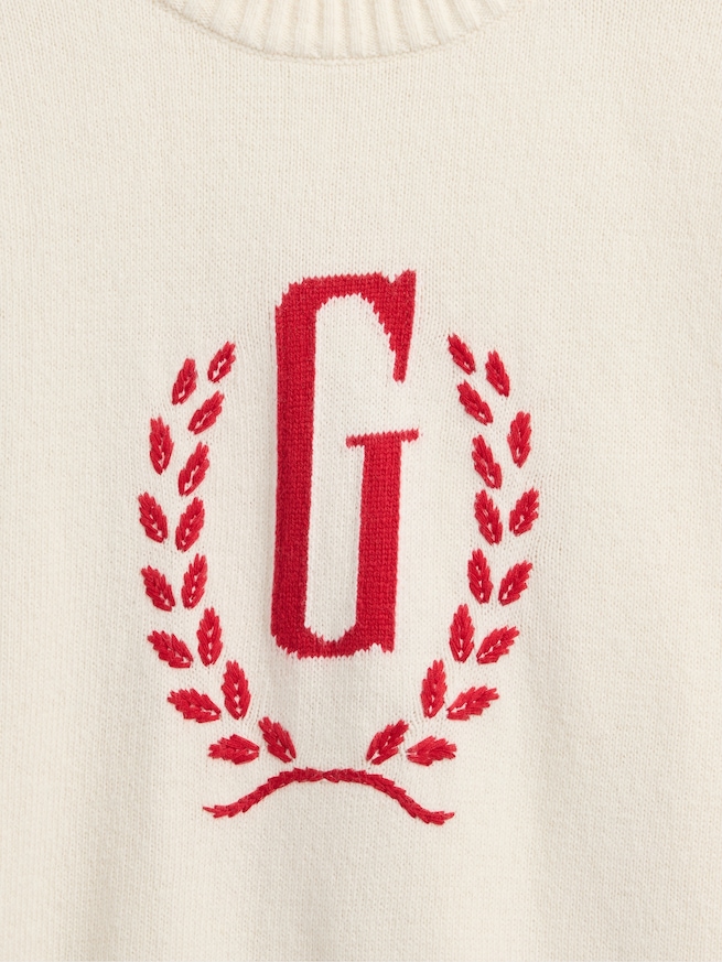 GAPロゴ インターシャセーター-3