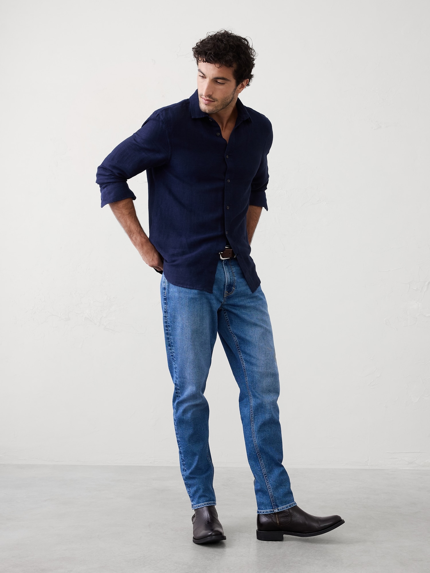 Slim-Fit Linen-Blend Shirt