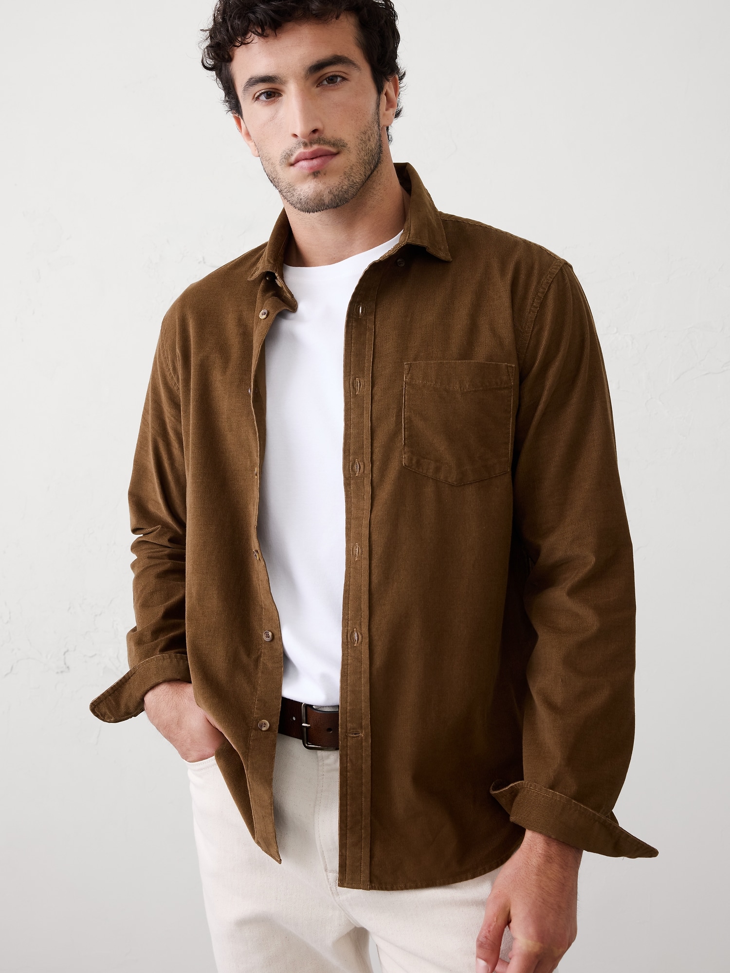 Slim-Fit Fine Wale Corduroy Shirt