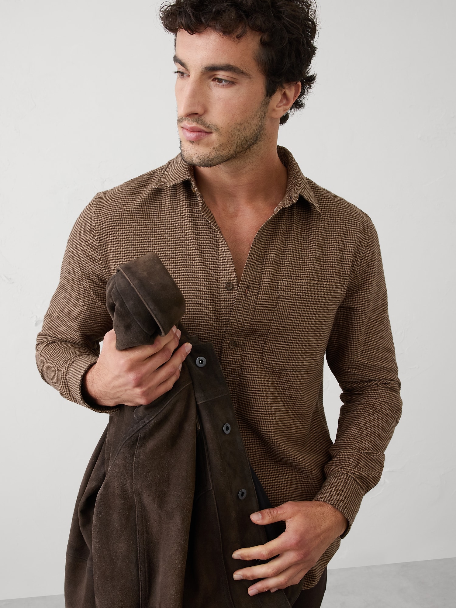 Slim-Fit Lightweight Flannel Shirt