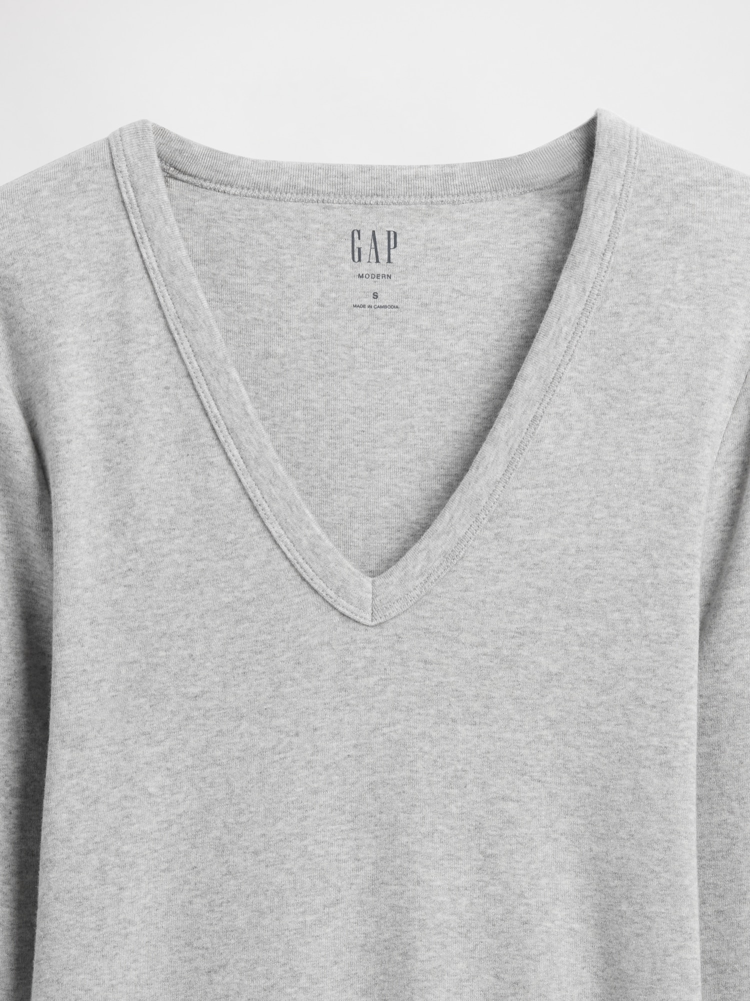 モダン VネックTシャツ-3