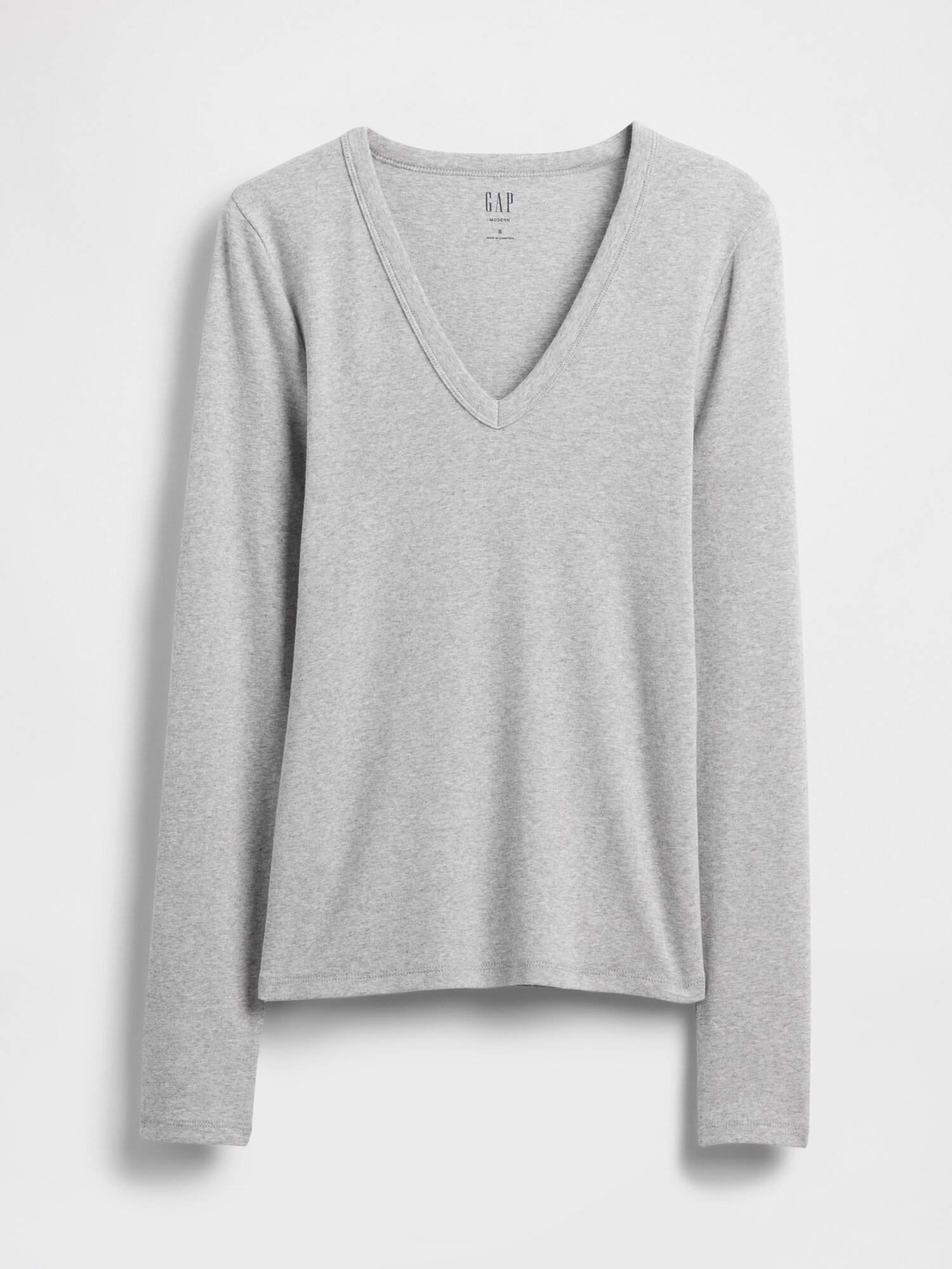 モダン VネックTシャツ-4