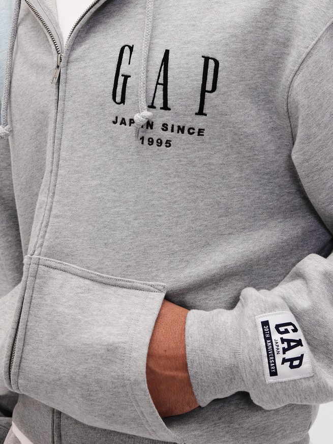 30th アニバーサリー ヘビーウェイト フレンチテリー GAPロゴ ジップアップパーカー-3