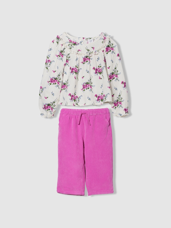 ロングスリーブ フローラル コーデセット (幼児・ベビー)-3