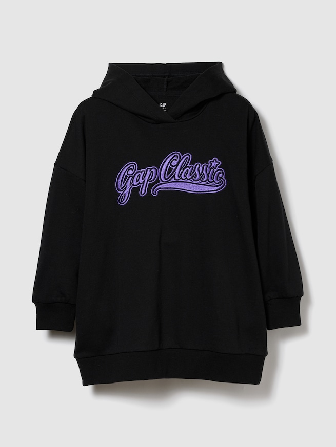 ヴィンテージソフト オーバーサイズ GAPロゴ パーカーワンピース (キッズ)-0