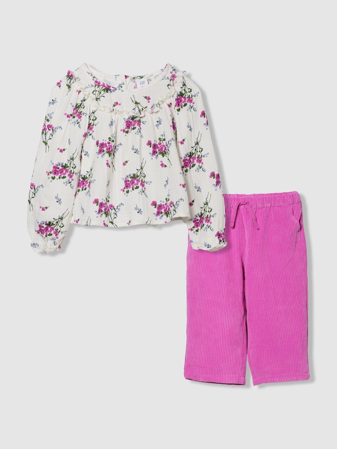 ロングスリーブ フローラル コーデセット (幼児・ベビー)-0