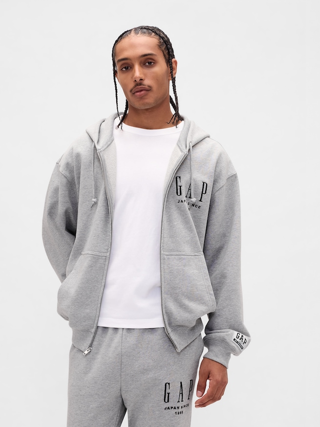 30th アニバーサリー ヘビーウェイト フレンチテリー GAPロゴ ジップアップパーカー-0