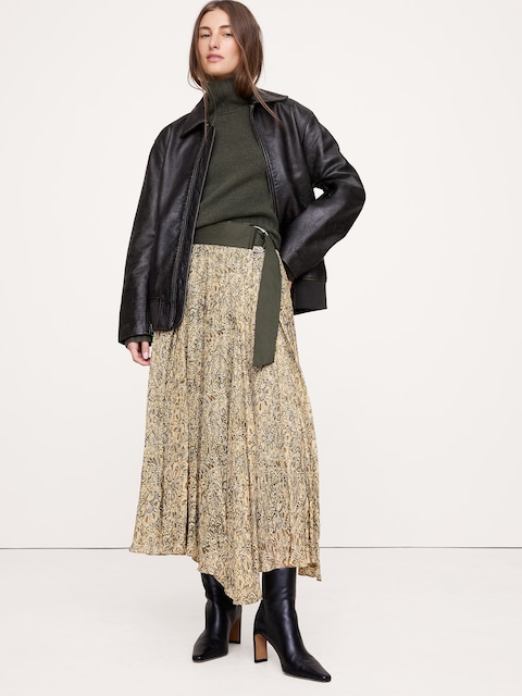 Pleated Midi Skirt