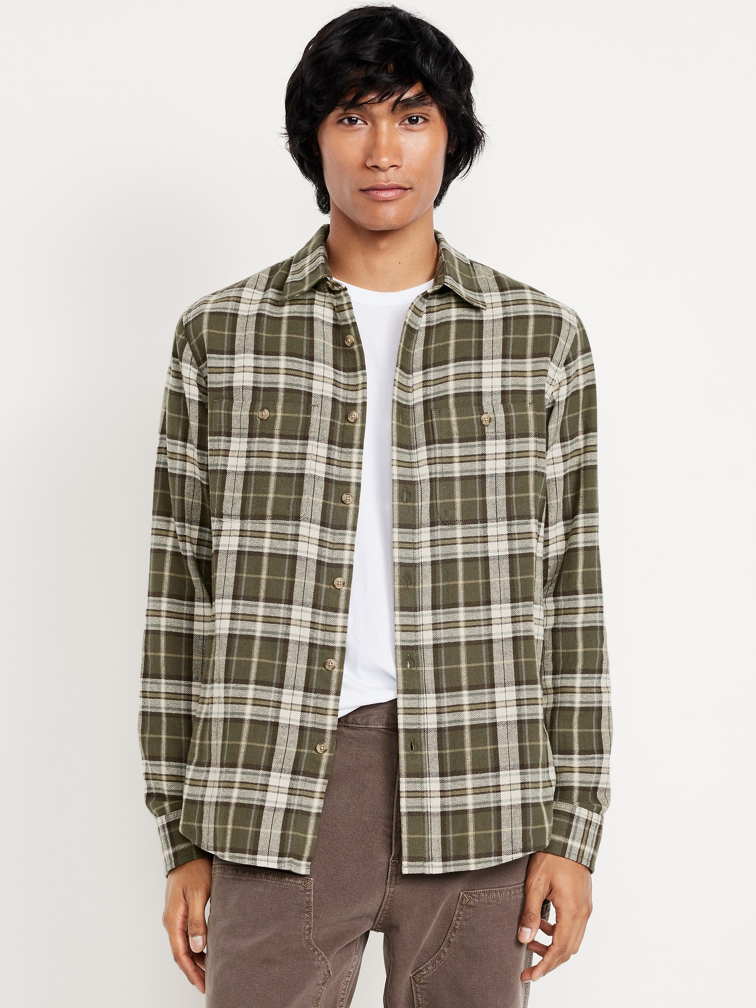 Plaid Flannel Pocket Shirt
