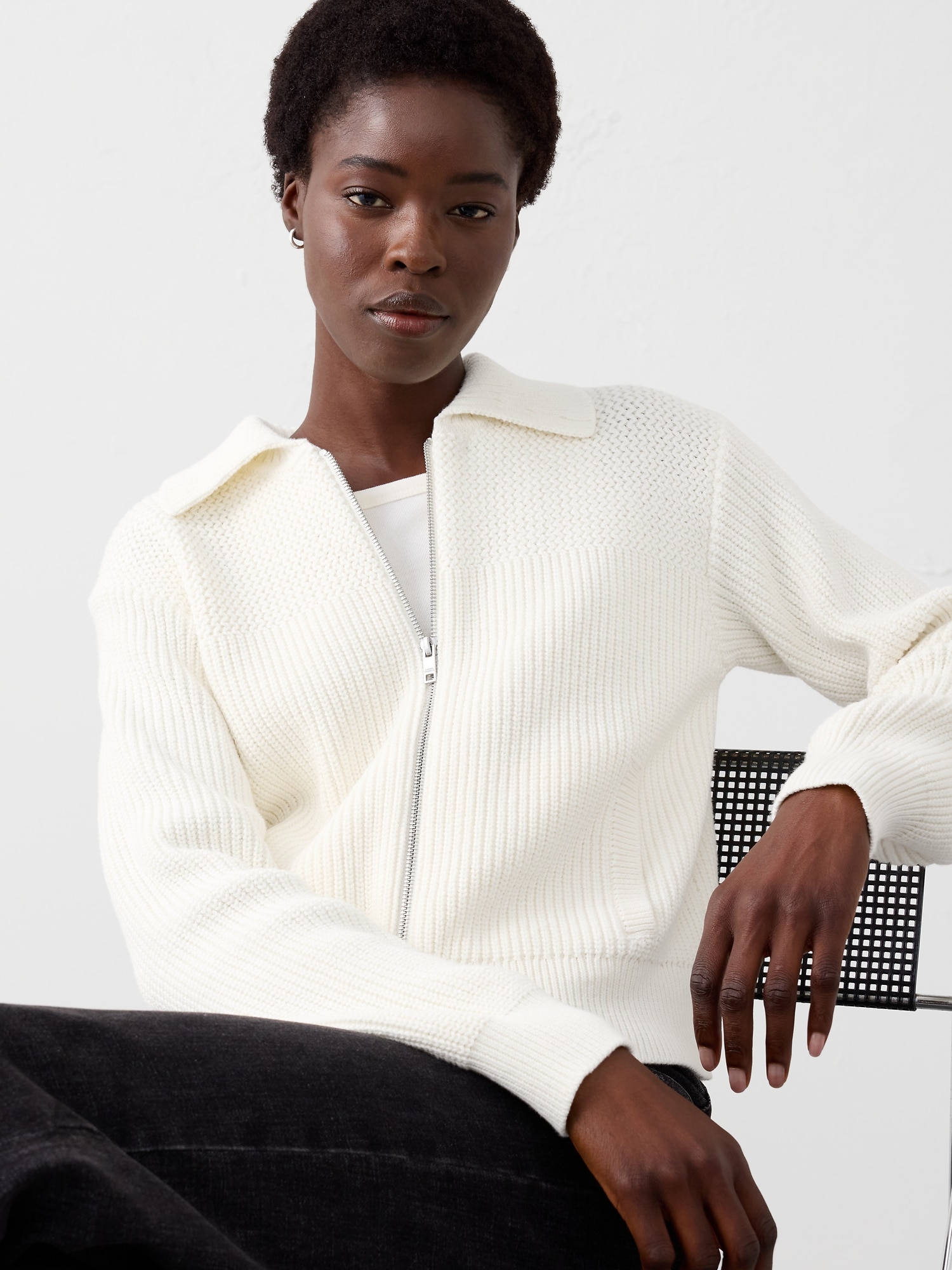 Textured Sweater Jacket