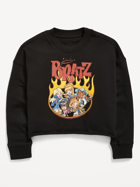 Bratz™ Long-Sleeve Cropped Graphic T-Shirt for Girls