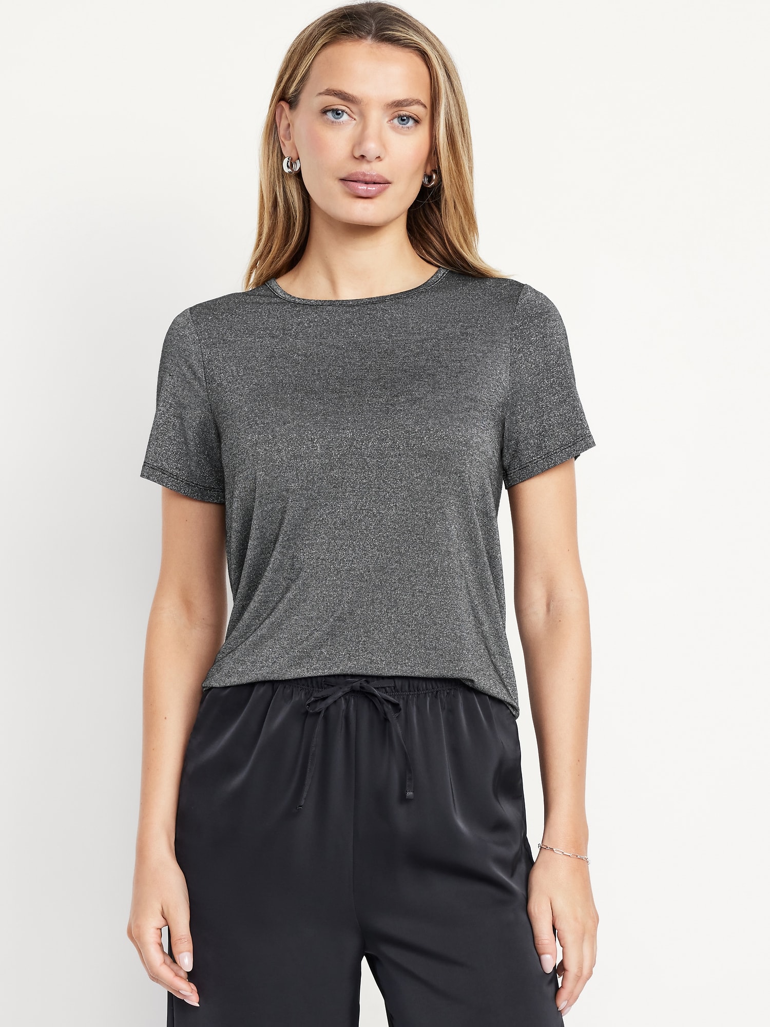 T-SHIRT RAS DU COU LUXUEUX SCINTILLANT