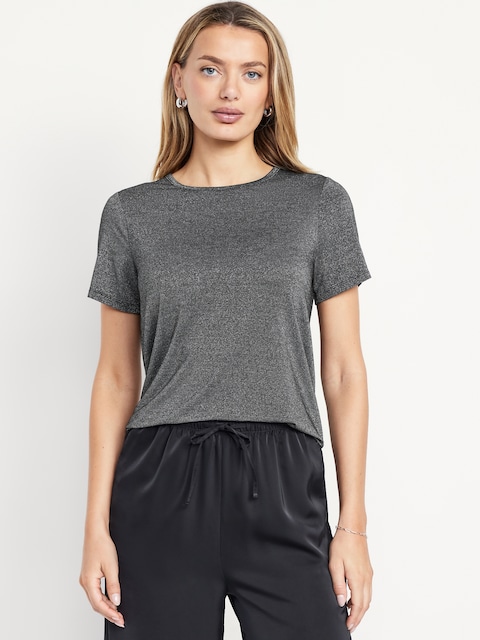 T-SHIRT RAS DU COU LUXUEUX SCINTILLANT