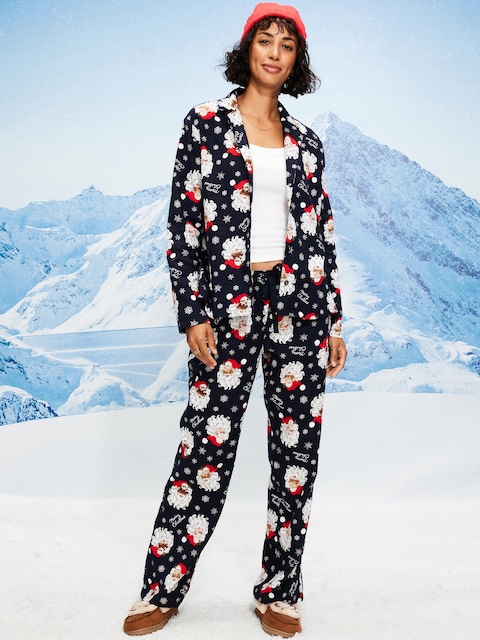 Printed Flannel Pajama Pant Set for Women