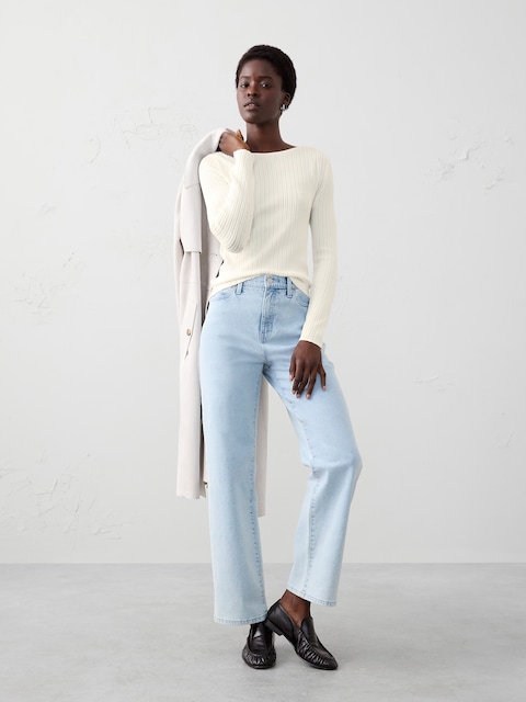 Ribbed Boatneck Sweater