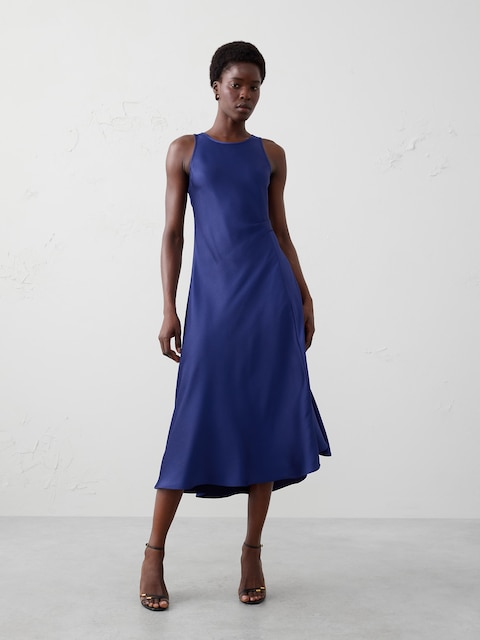 ROBE MI-LONGUE EN SATIN