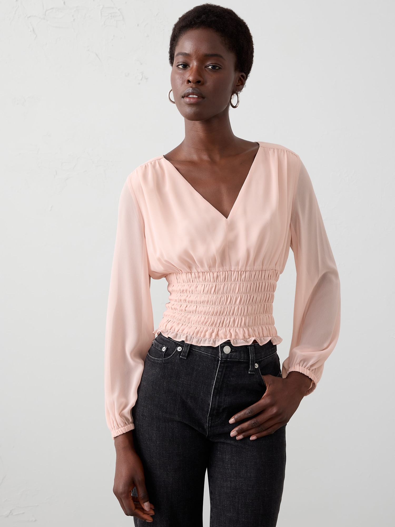 Ruched V-Neck Top