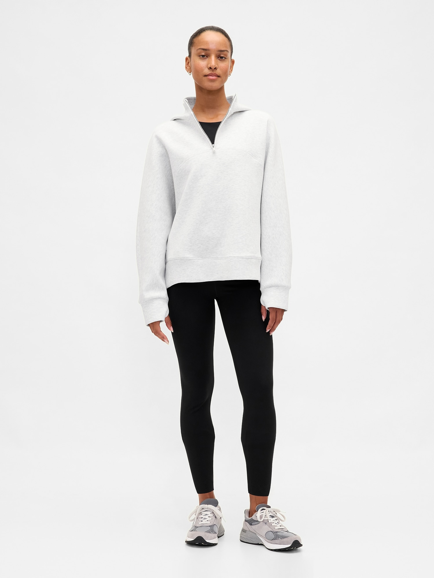 GapFit オーバーサイズ 1/4ジップアップパーカー-1