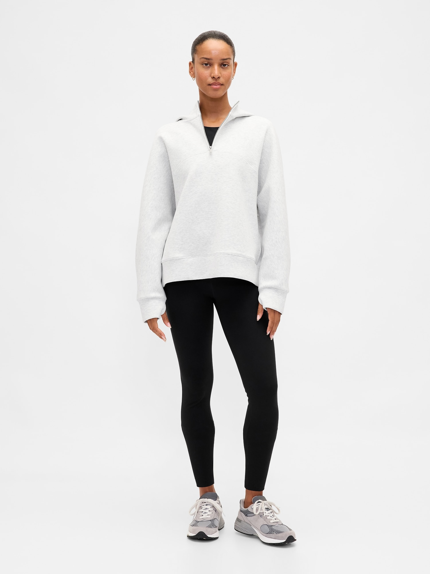GapFit オーバーサイズ 1/4ジップアップパーカー-0