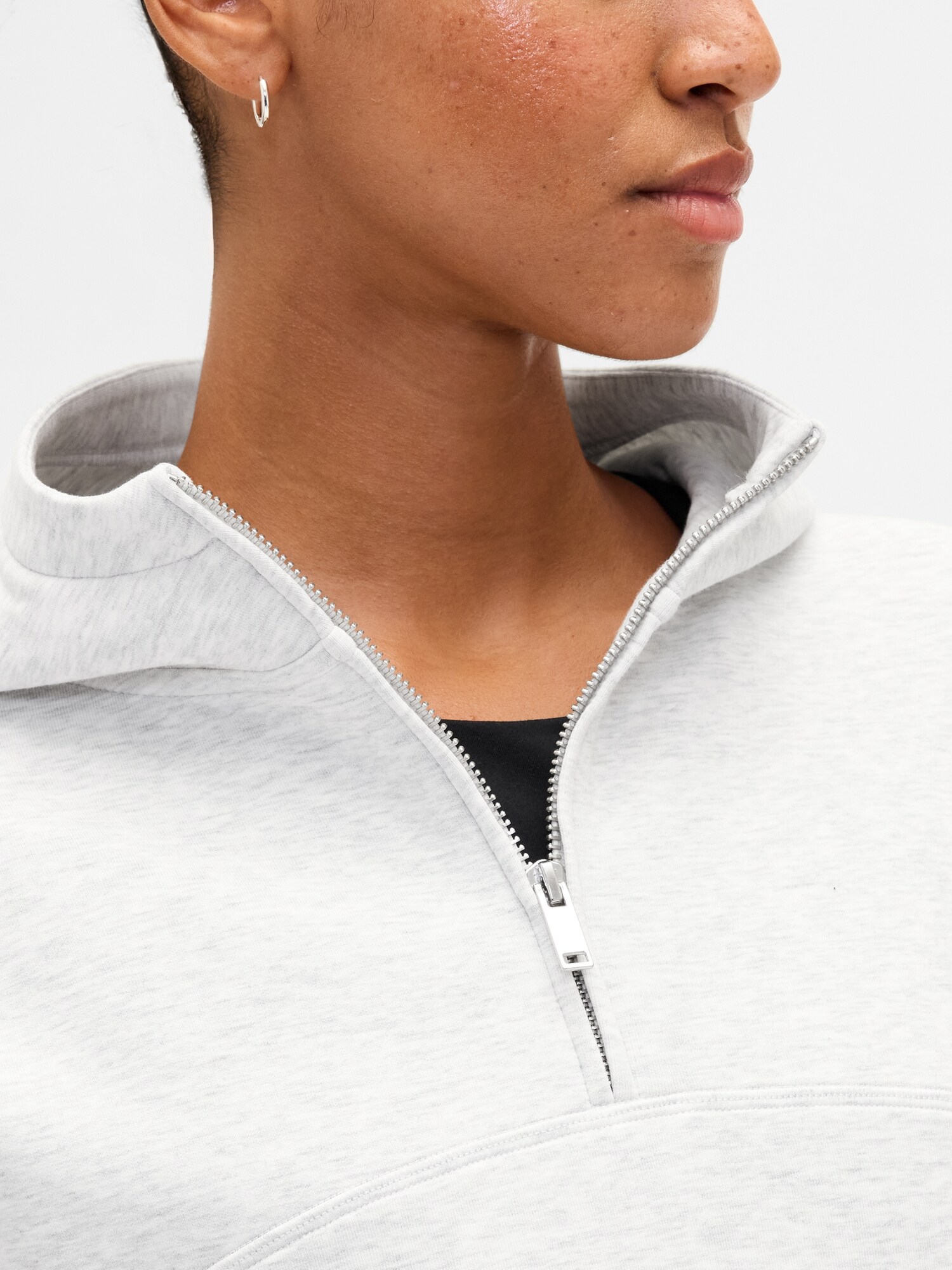 GapFit オーバーサイズ 1/4ジップアップパーカー-3