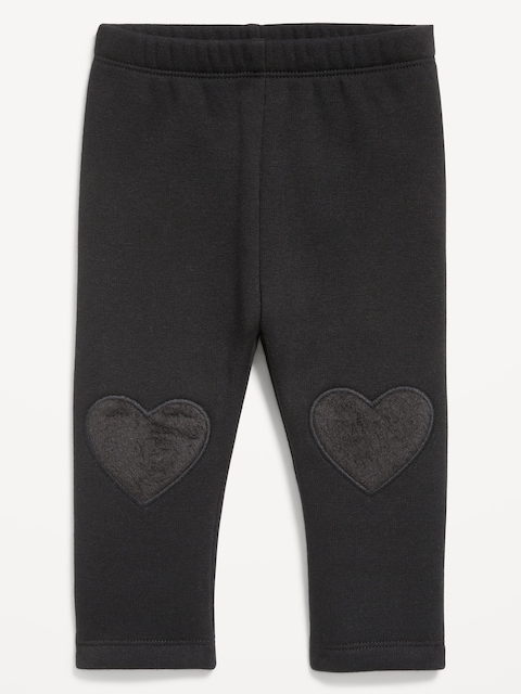 LEGGING À DOUBLURE DOUILLETTE ET APPLIQUES EN FORME DE CŒUR POUR BÉBÉ