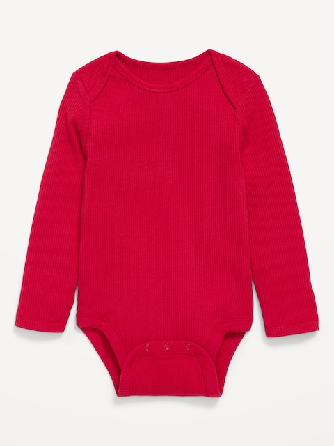 Long-Sleeve Ribbed Unisex Bodysuit for Baby