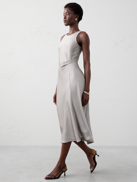 ROBE MI-LONGUE EN SATIN