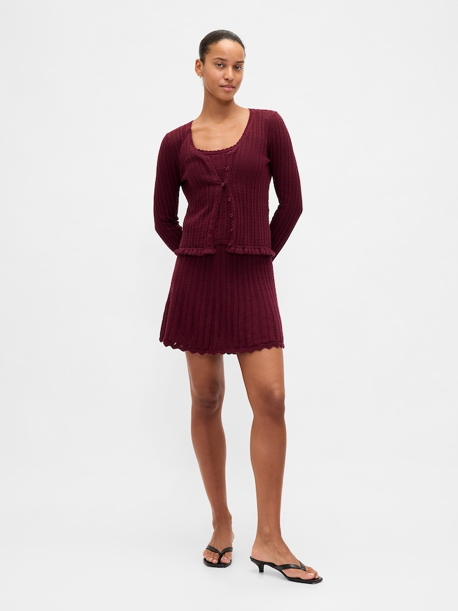 コットン100% ポインテールカーディガン-1