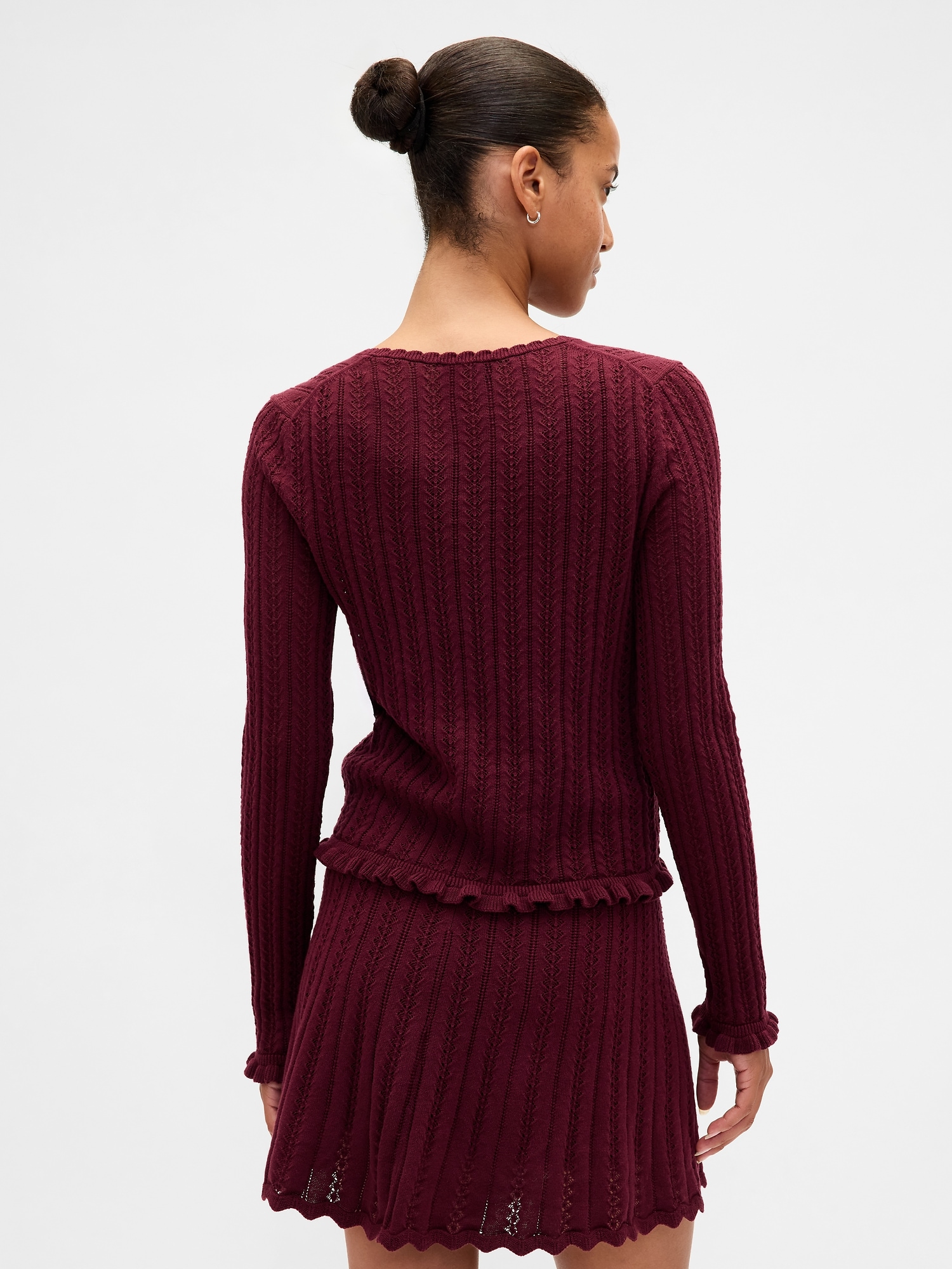 コットン100% ポインテールカーディガン-2