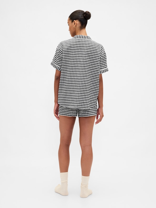 ソフト フランネル パジャマ ショートパンツセット-3