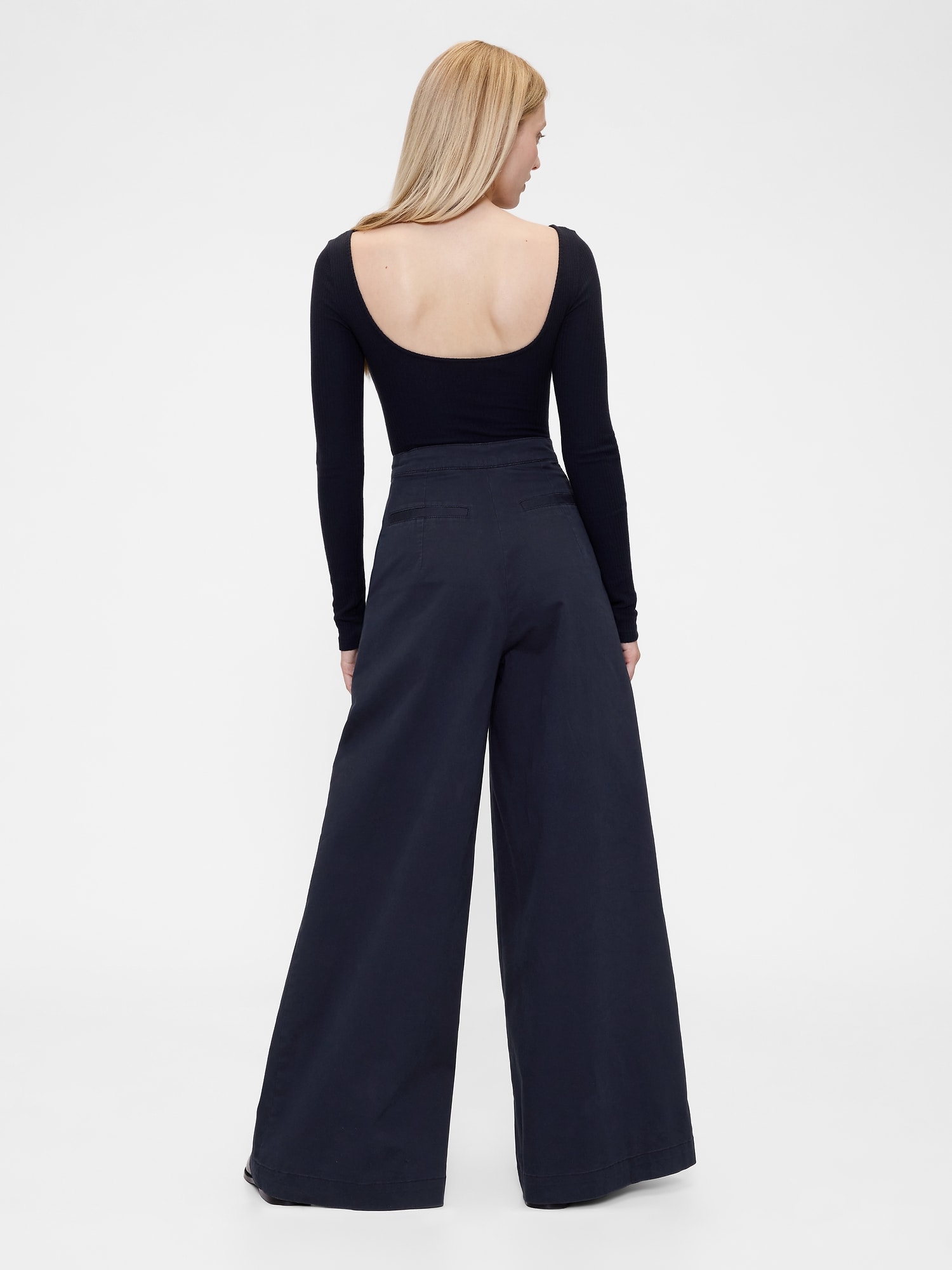 GapStudio ハイライズ ツイル セーラーパンツ-3