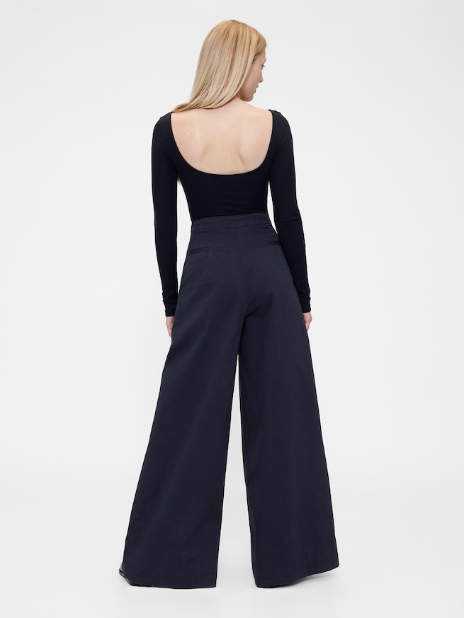 GapStudio ハイライズ ツイル セーラーパンツ-3