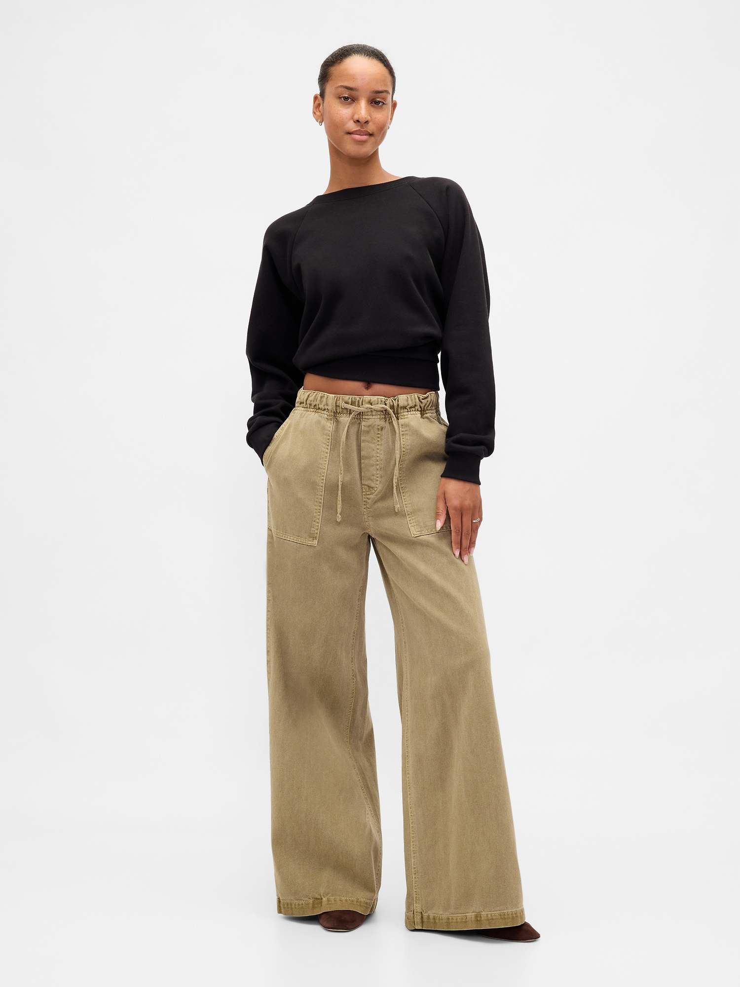 Mid Rise Easy Baggy Pants
