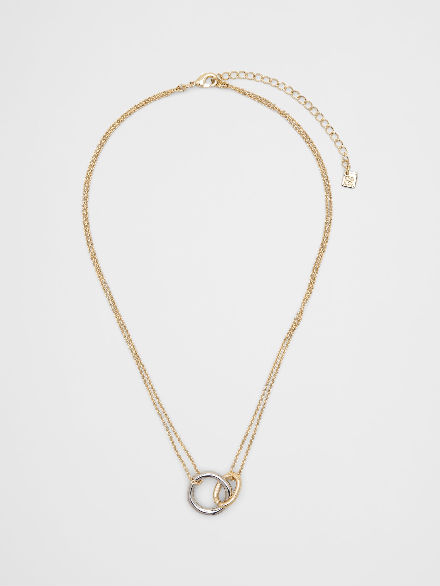 Mixed Metal Interlock Necklace