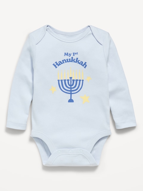 Long-Sleeve Unisex Graphic Bodysuit for Baby